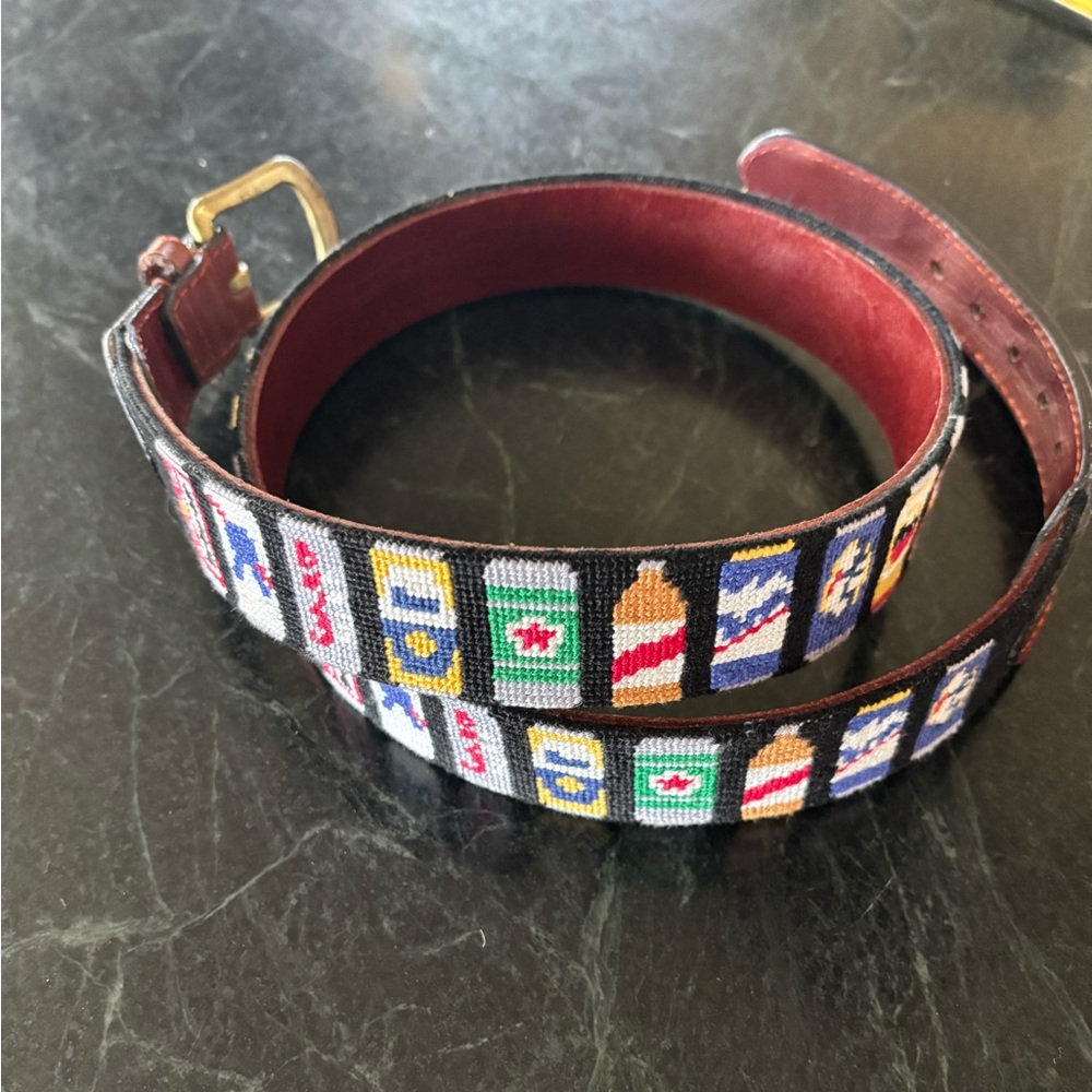 Smathers & Branson Needlepoint Beer Belt 36